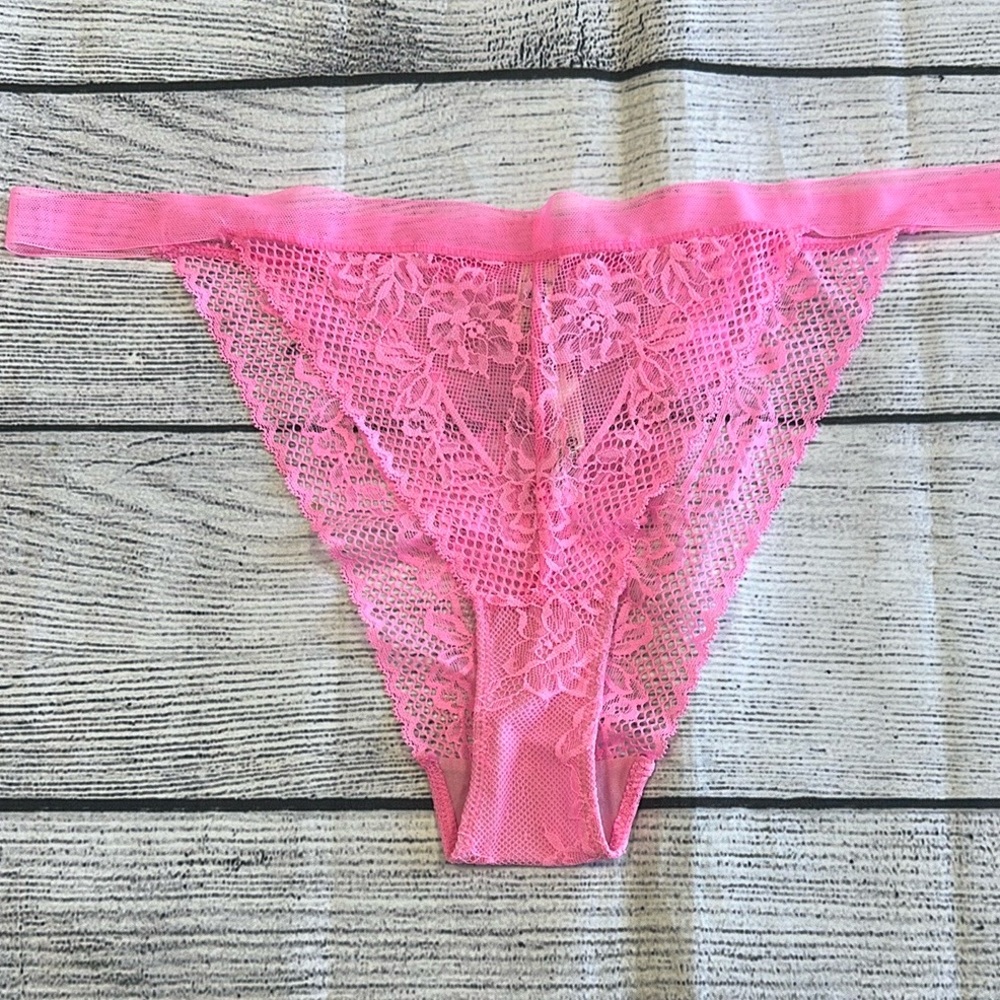 NWOT Free People Hot Pink Lace Thong Panty